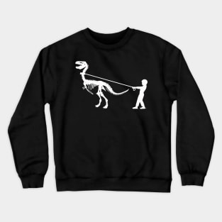 Dinosaur fossil and little boy Crewneck Sweatshirt